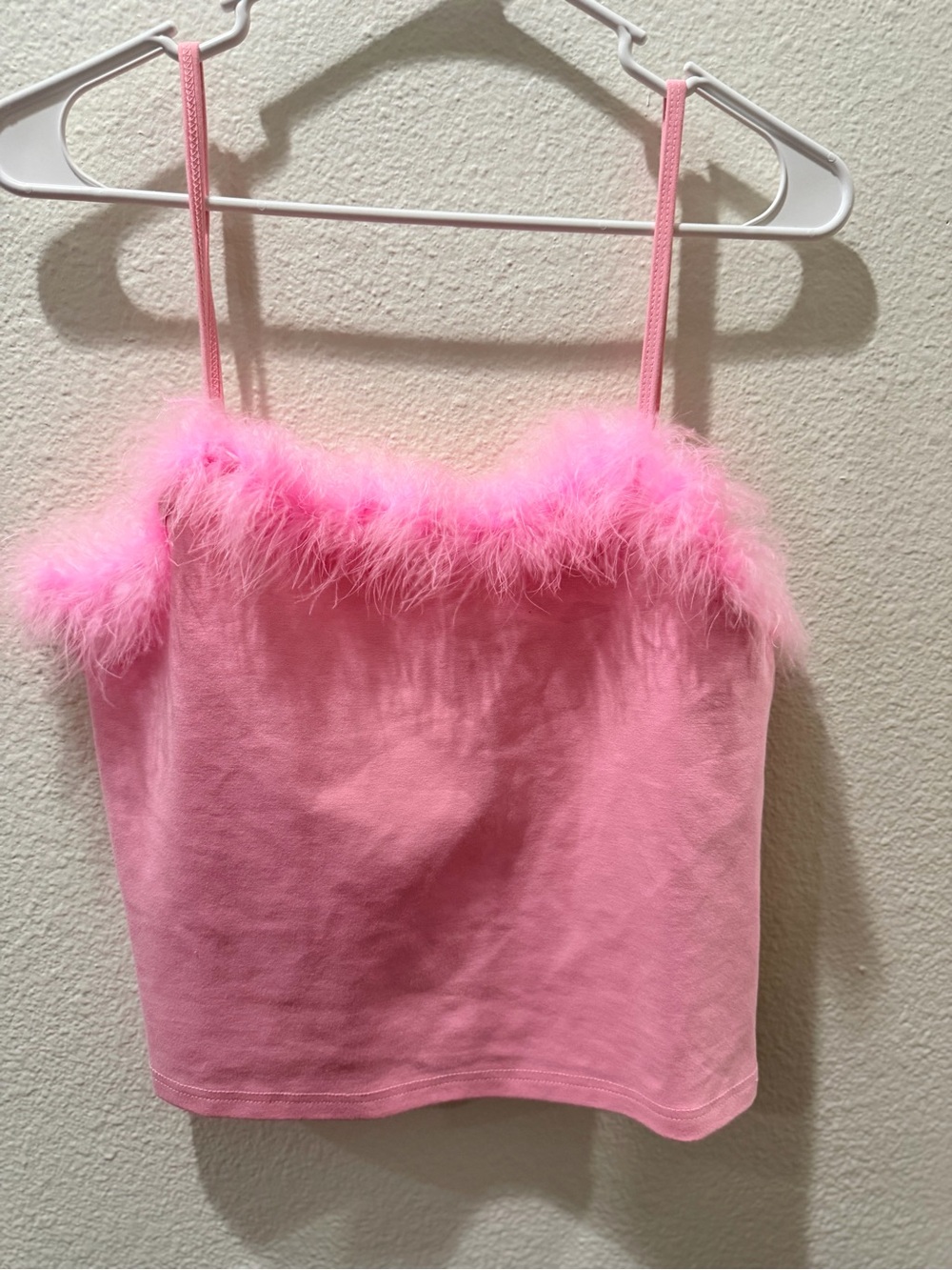 XXL Sugar Thrillz Pink Feather Trim Cami NWT
